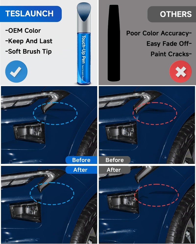 RSACET 8S6 Dark/Nautical Blue Metallic Touch Up Paint Compatible with Toyota Exact Match Touch Up Paint Car Scratch Repair - Image 2